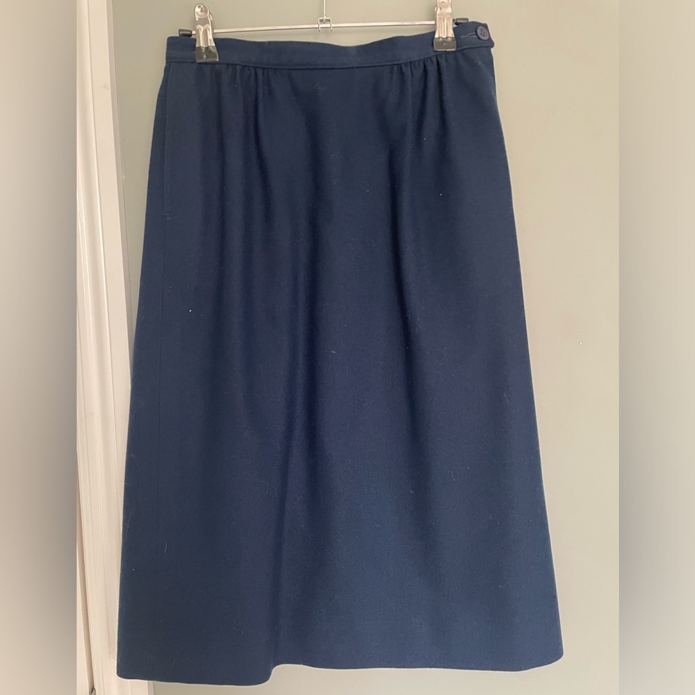 Pendleton Navy A-Line Wool Skirt